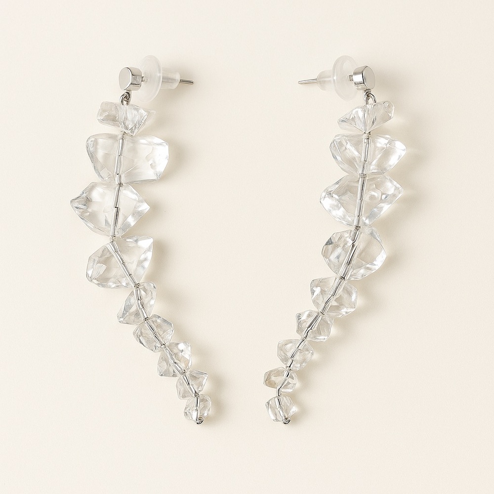 Crystal Cascade Statement Earrings – Modern Glam Sparkle